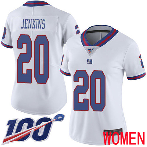 Women New York Giants #20 Janoris Jenkins Limited White Rush Vapor Untouchable 100th Season Football NFL Jersey->women nfl jersey->Women Jersey